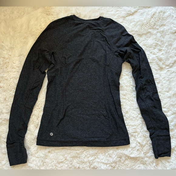 Lululemon It's Rulu Run Long Sleeve Shirt, Heathered Graphite Grey/Black, 4 - Picture 6 of 7